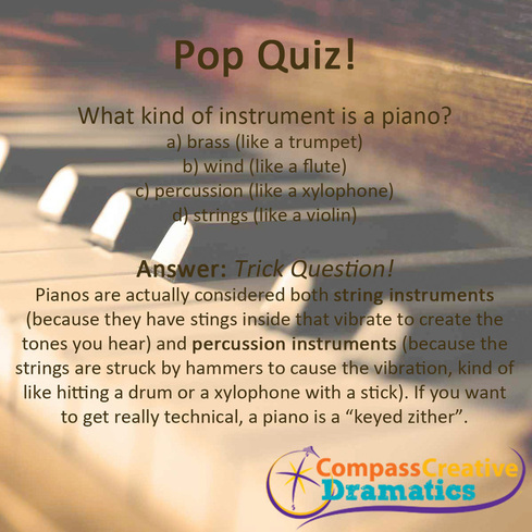 What kind of instrument is a piano? string percussion